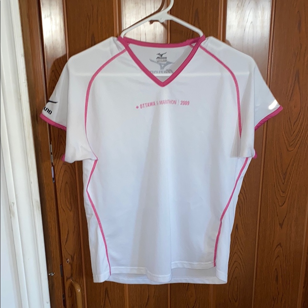 Vintage White and Pink ladies Athletic Top